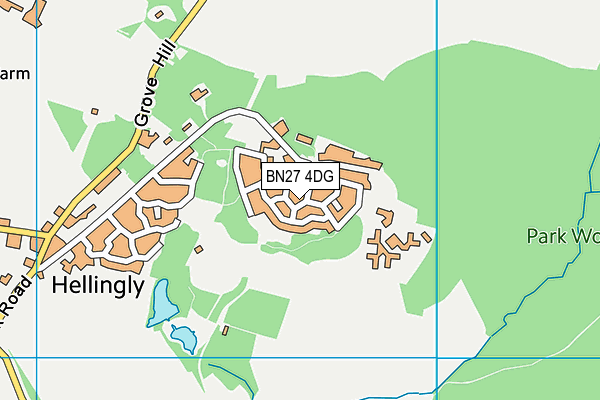 BN27 4DG map - OS VectorMap District (Ordnance Survey)