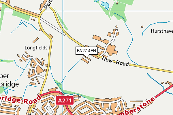 BN27 4EN map - OS VectorMap District (Ordnance Survey)