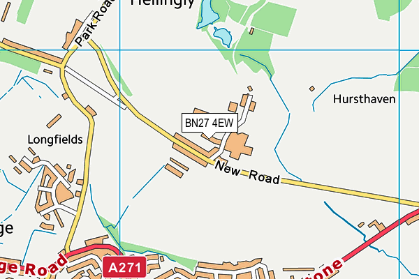 BN27 4EW map - OS VectorMap District (Ordnance Survey)