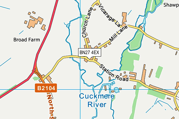 BN27 4EX map - OS VectorMap District (Ordnance Survey)
