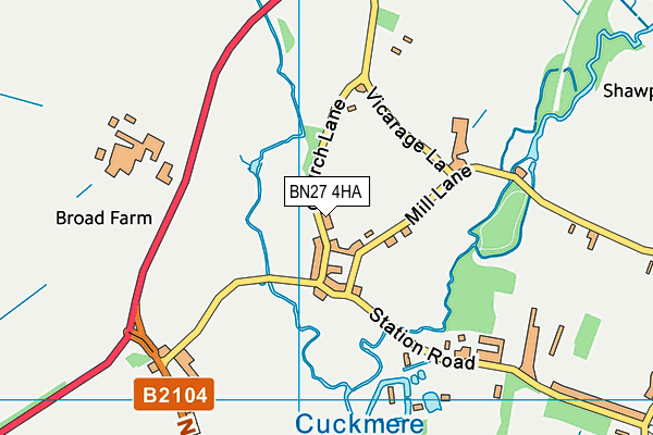 BN27 4HA map - OS VectorMap District (Ordnance Survey)