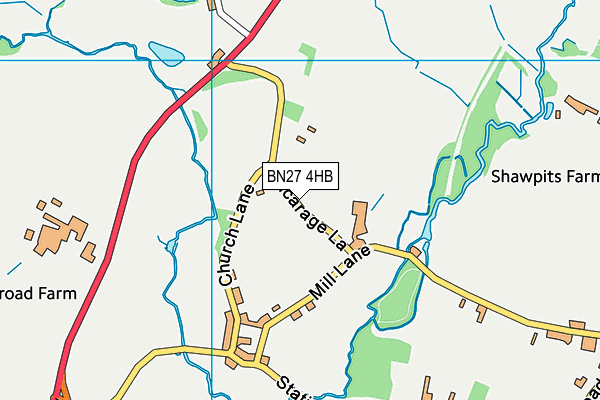 BN27 4HB map - OS VectorMap District (Ordnance Survey)