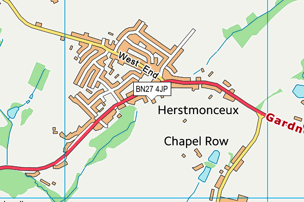 Herstmonceux Recreation Ground map (BN27 4JP) - OS VectorMap District (Ordnance Survey)