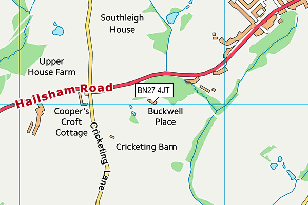 BN27 4JT map - OS VectorMap District (Ordnance Survey)