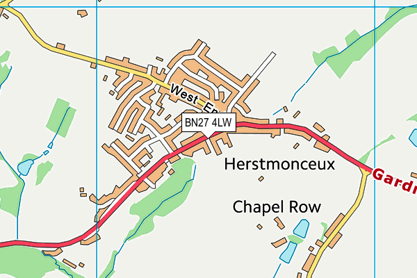BN27 4LW map - OS VectorMap District (Ordnance Survey)