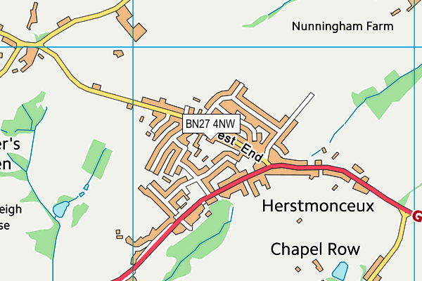 BN27 4NW map - OS VectorMap District (Ordnance Survey)