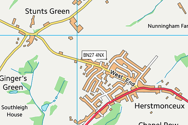 BN27 4NX map - OS VectorMap District (Ordnance Survey)