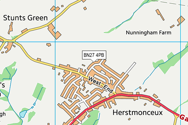 BN27 4PB map - OS VectorMap District (Ordnance Survey)