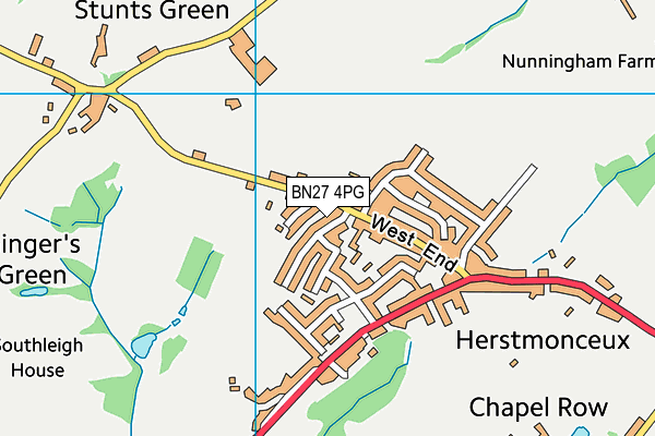 BN27 4PG map - OS VectorMap District (Ordnance Survey)