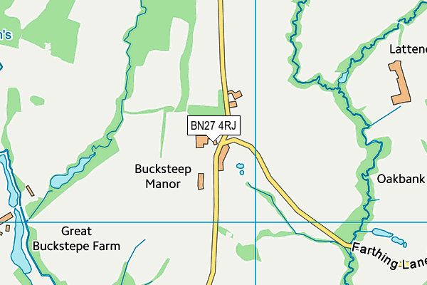 BN27 4RJ map - OS VectorMap District (Ordnance Survey)