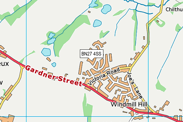 BN27 4SS map - OS VectorMap District (Ordnance Survey)