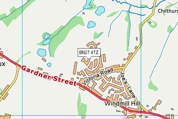 BN27 4TZ map - OS VectorMap District (Ordnance Survey)