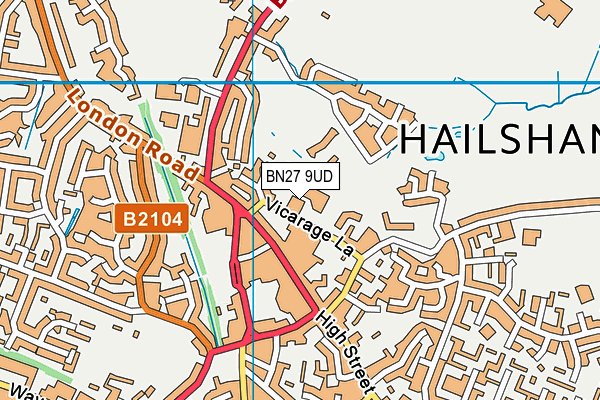 BN27 9UD map - OS VectorMap District (Ordnance Survey)