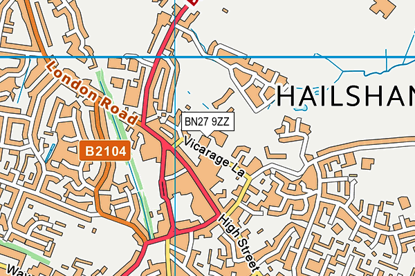 BN27 9ZZ map - OS VectorMap District (Ordnance Survey)