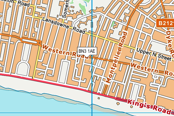 BN3 1AE map - OS VectorMap District (Ordnance Survey)