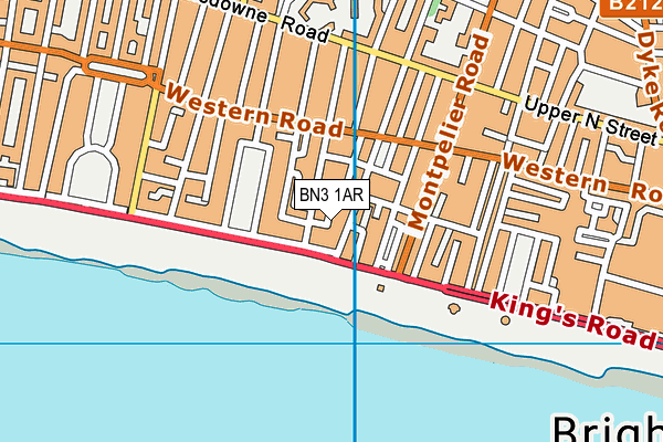 BN3 1AR map - OS VectorMap District (Ordnance Survey)