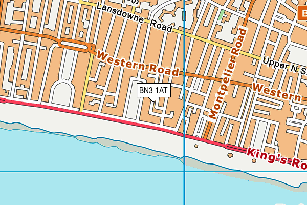 BN3 1AT map - OS VectorMap District (Ordnance Survey)