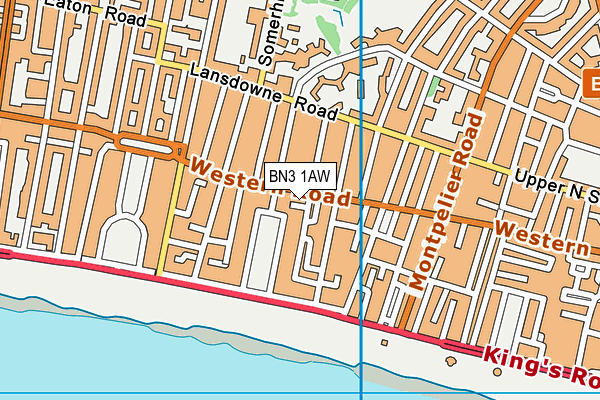 BN3 1AW map - OS VectorMap District (Ordnance Survey)