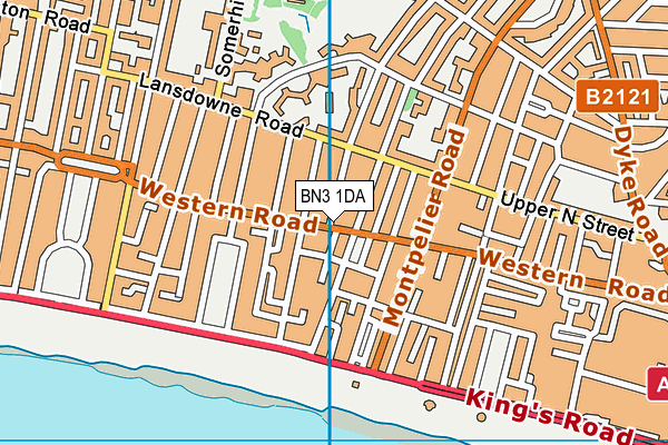 BN3 1DA map - OS VectorMap District (Ordnance Survey)