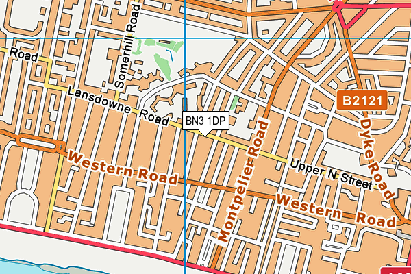 BN3 1DP map - OS VectorMap District (Ordnance Survey)