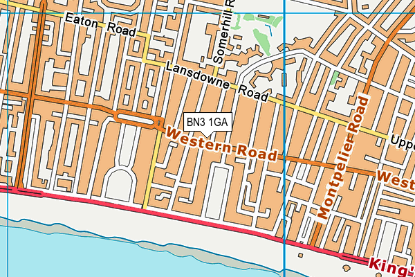 BN3 1GA map - OS VectorMap District (Ordnance Survey)