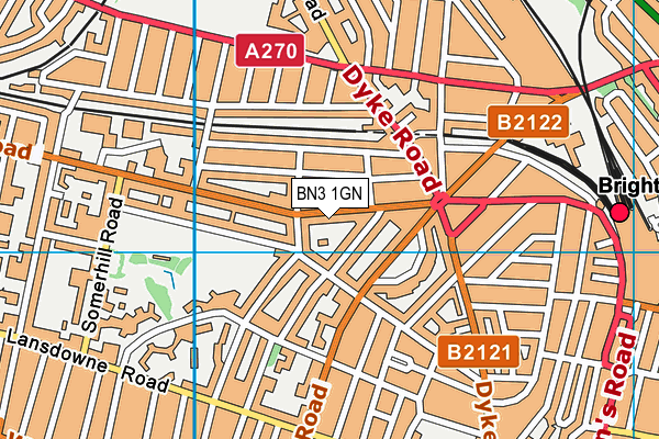 BN3 1GN map - OS VectorMap District (Ordnance Survey)