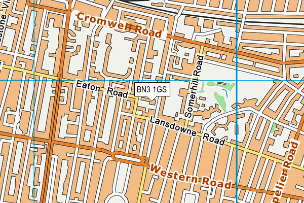 BN3 1GS map - OS VectorMap District (Ordnance Survey)