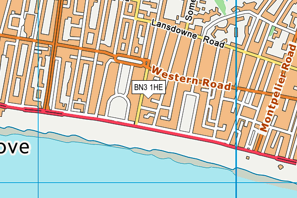 BN3 1HE map - OS VectorMap District (Ordnance Survey)