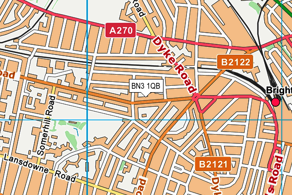 BN3 1QB map - OS VectorMap District (Ordnance Survey)