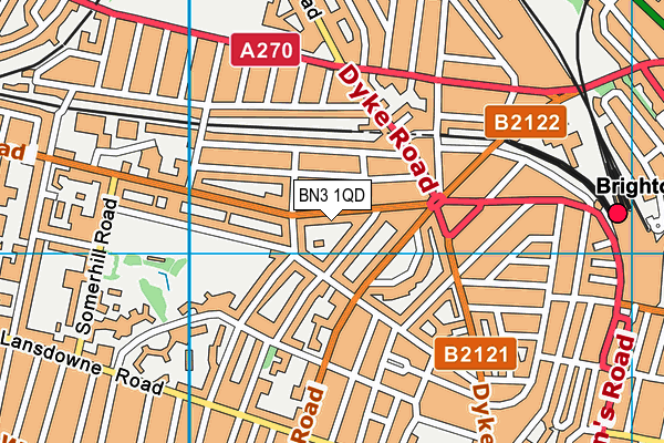 BN3 1QD map - OS VectorMap District (Ordnance Survey)