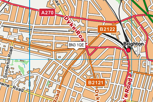 BN3 1QE map - OS VectorMap District (Ordnance Survey)