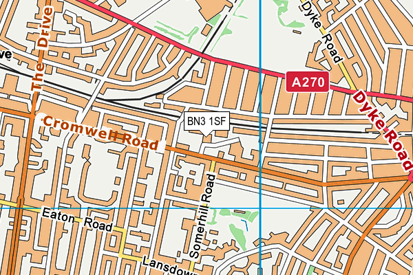 BN3 1SF map - OS VectorMap District (Ordnance Survey)