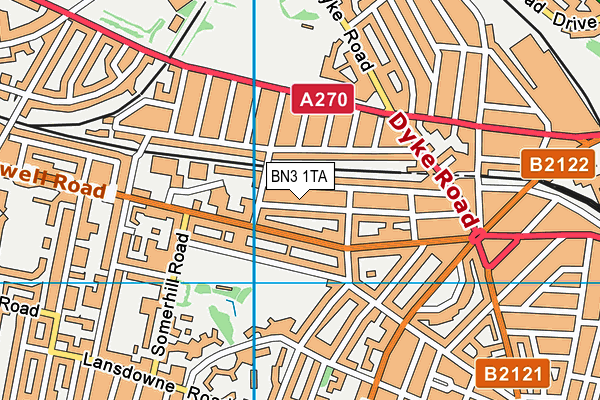 BN3 1TA map - OS VectorMap District (Ordnance Survey)