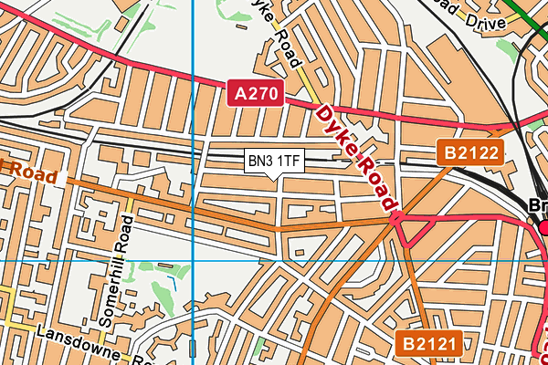 BN3 1TF map - OS VectorMap District (Ordnance Survey)