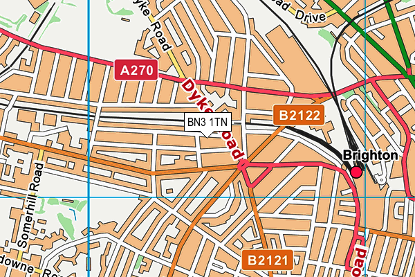 BN3 1TN map - OS VectorMap District (Ordnance Survey)