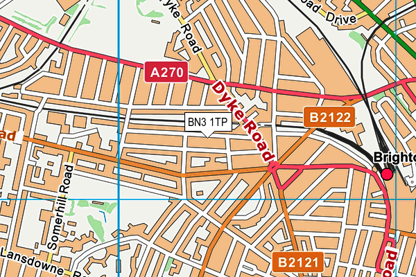 BN3 1TP map - OS VectorMap District (Ordnance Survey)