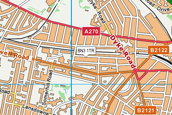 BN3 1TR map - OS VectorMap District (Ordnance Survey)