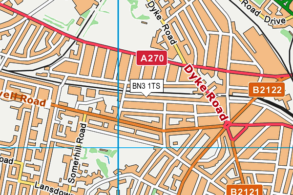 BN3 1TS map - OS VectorMap District (Ordnance Survey)