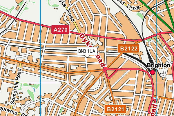 BN3 1UA map - OS VectorMap District (Ordnance Survey)