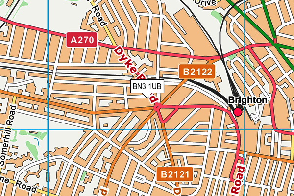BN3 1UB map - OS VectorMap District (Ordnance Survey)