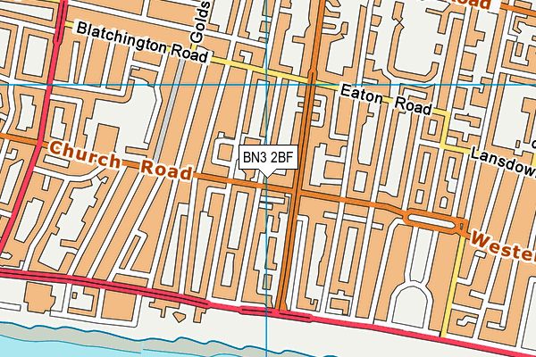 BN3 2BF map - OS VectorMap District (Ordnance Survey)