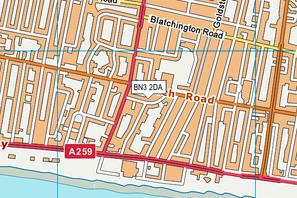 BN3 2DA map - OS VectorMap District (Ordnance Survey)