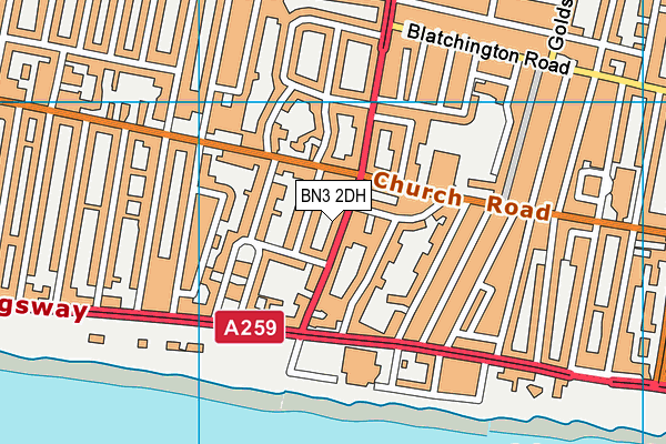 BN3 2DH map - OS VectorMap District (Ordnance Survey)