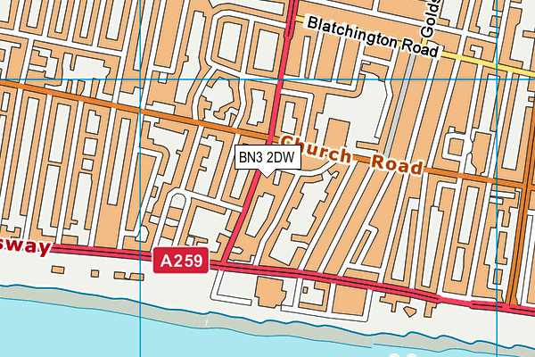 BN3 2DW map - OS VectorMap District (Ordnance Survey)