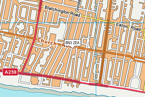 BN3 2EA map - OS VectorMap District (Ordnance Survey)