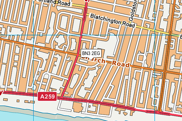 BN3 2EG map - OS VectorMap District (Ordnance Survey)