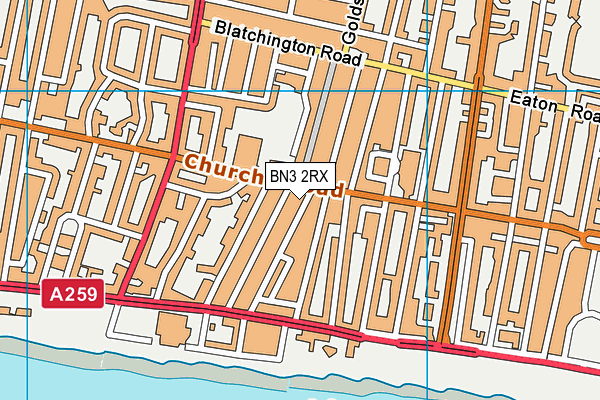 BN3 2RX map - OS VectorMap District (Ordnance Survey)