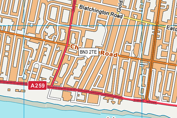 BN3 2TE map - OS VectorMap District (Ordnance Survey)