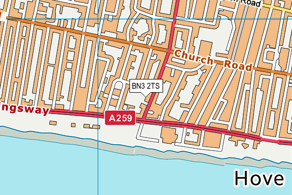 BN3 2TS map - OS VectorMap District (Ordnance Survey)