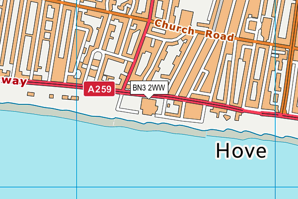 Fitlab Hove map (BN3 2WW) - OS VectorMap District (Ordnance Survey)